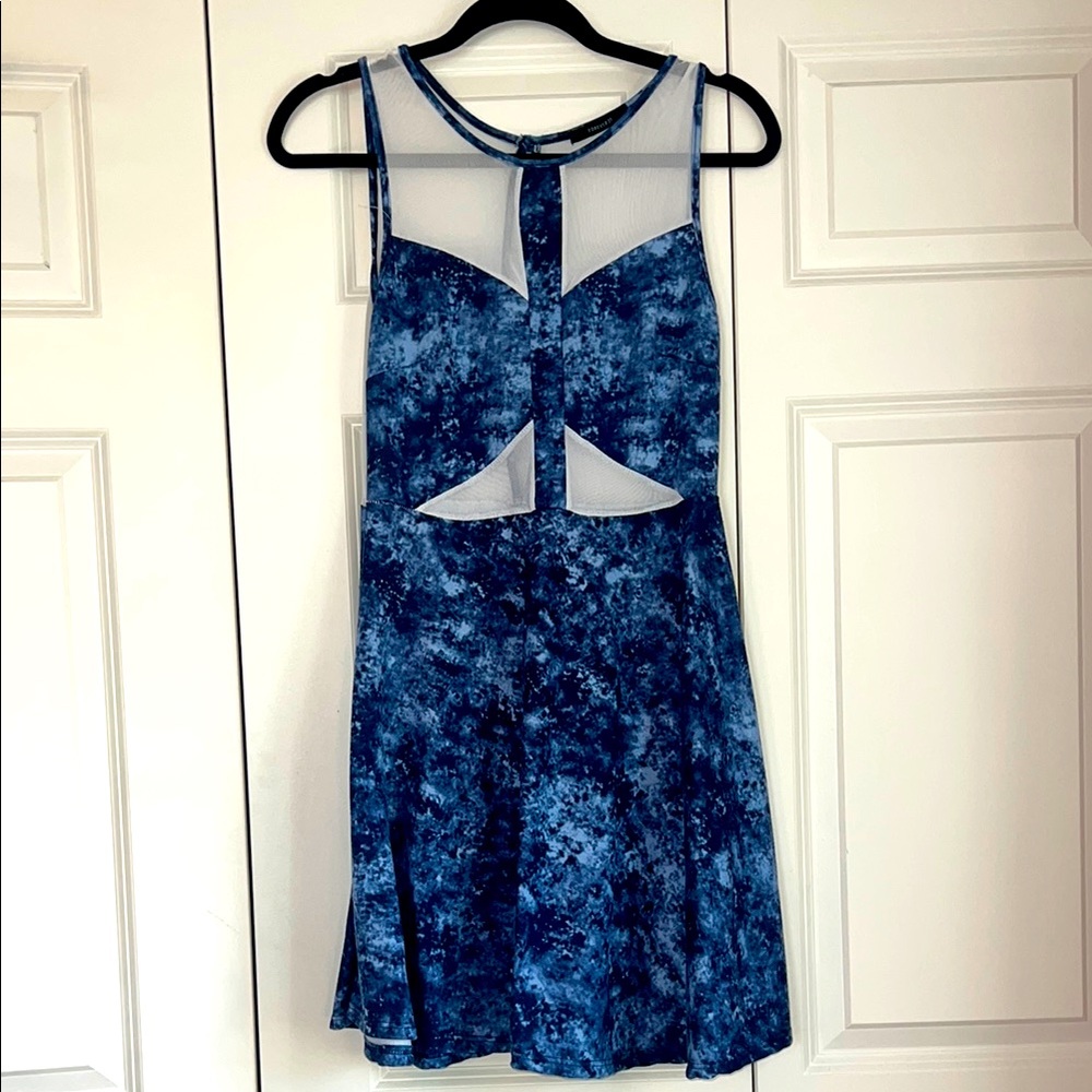 Forever 21 Blue Cut-Out Geometric Sundress